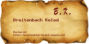 Breitenbach Keled névjegykártya